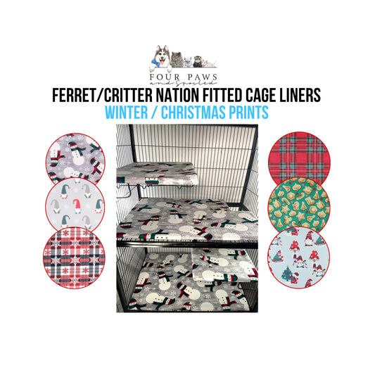 Winter & Christmas Critter/Ferret Nation Fitted Cage Liners